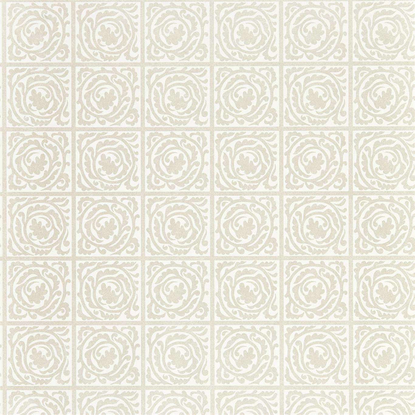 Pure Scroll-behang-Tapete-Morris & Co-White Clover-Rol-216545-Selected Wallpapers