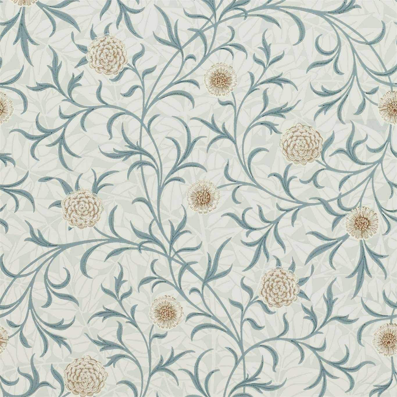 Scroll-behang-Tapete-Morris & Co-Loden/Slate-Rol-210362-Selected Wallpapers