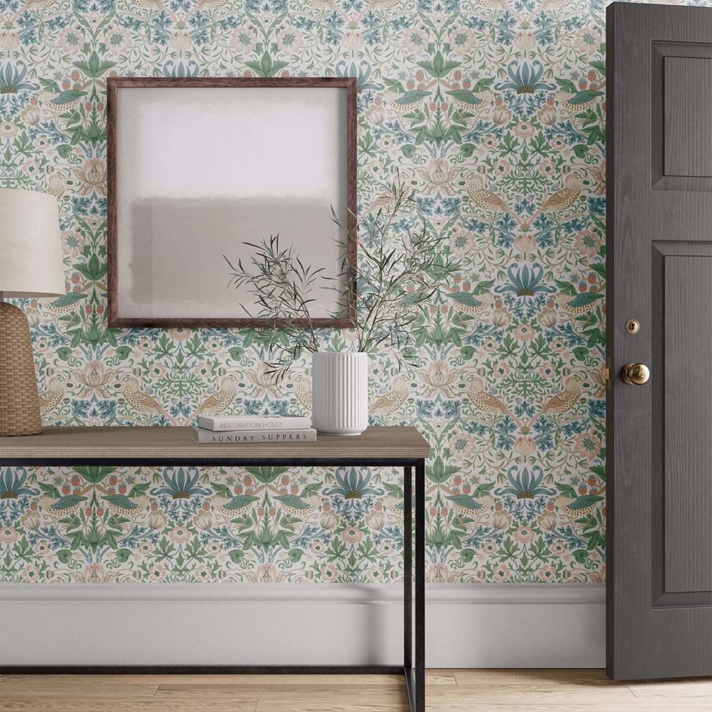 Simply Strawberry Thief-Behang-Tapete-Morris & Co-Selected Wallpapers
