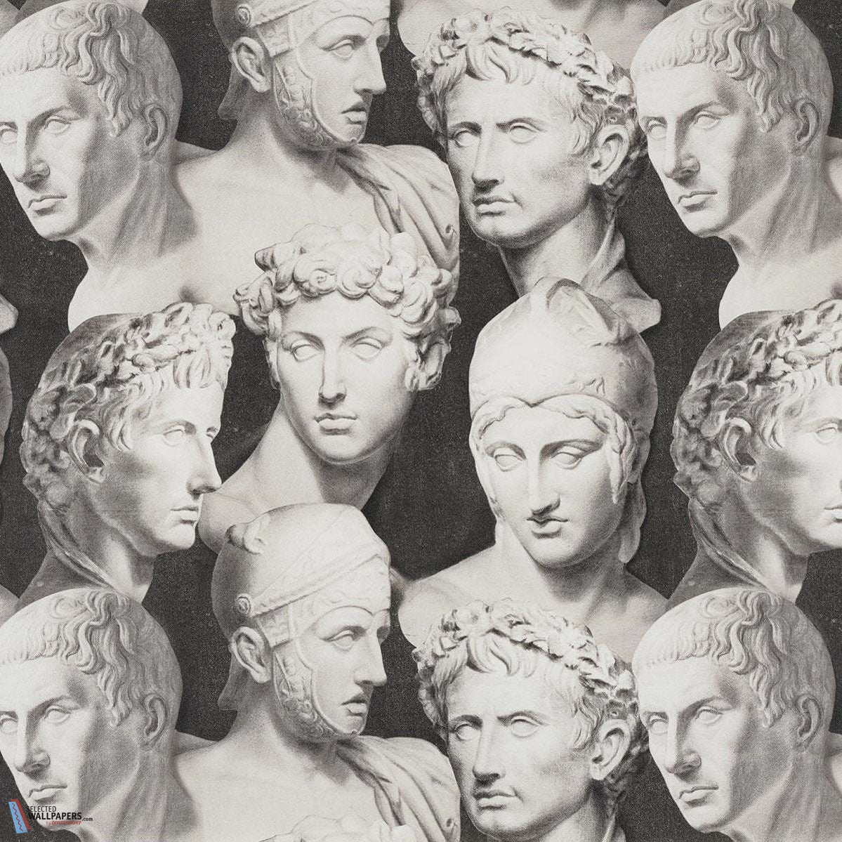 Stoned Romans-Behang-Tapete-Pierre Frey-Fusain-Meter (M1)-FP799002-Selected Wallpapers