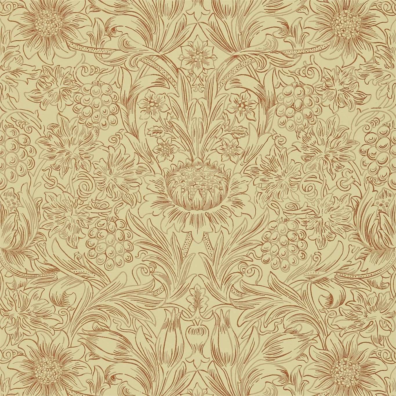 Sunflower Edge-behang-Tapete-Morris & Co-Red/Biscout-Rol-210473-Selected Wallpapers
