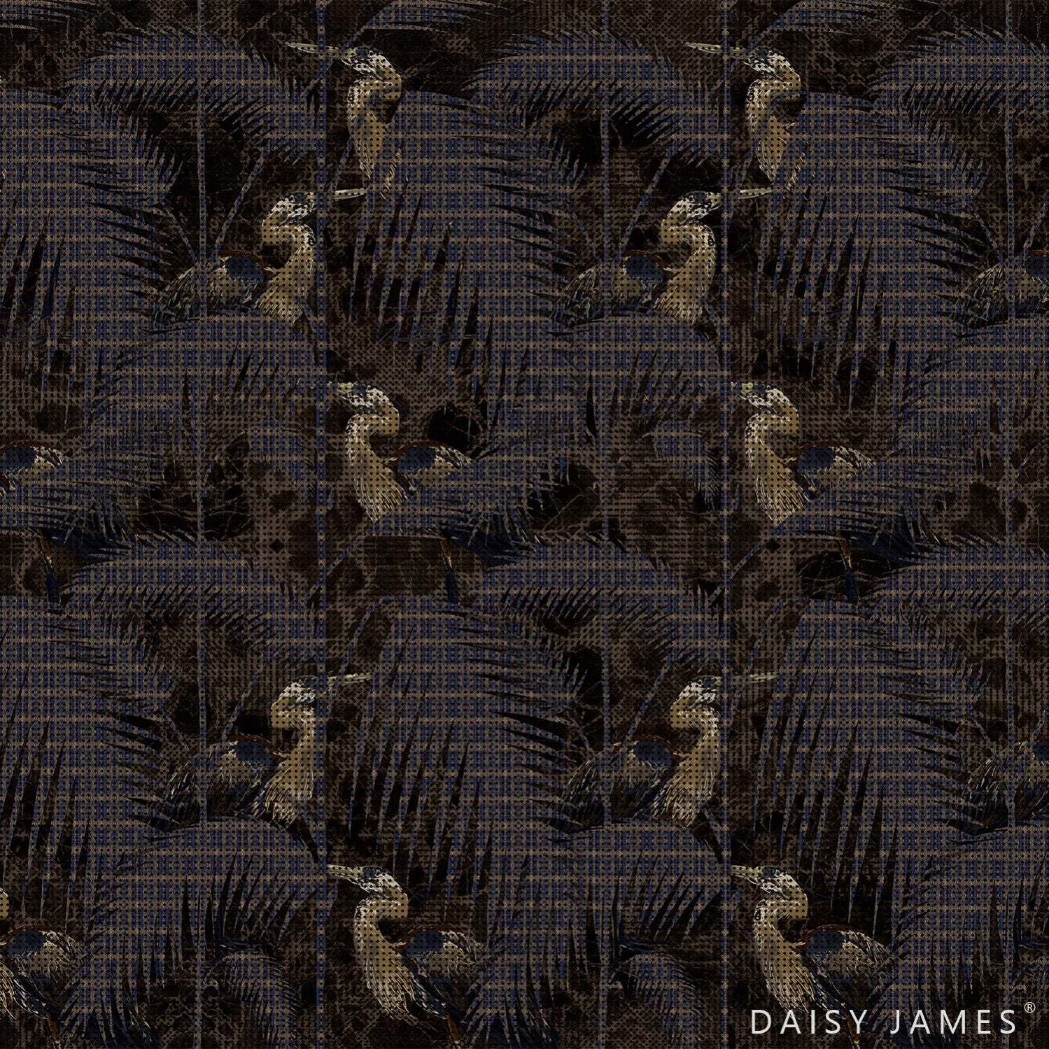 The Heron behang-behang-Daisy James-Original-Vinyl-M2-Selected Wallpapers &amp; Interiors