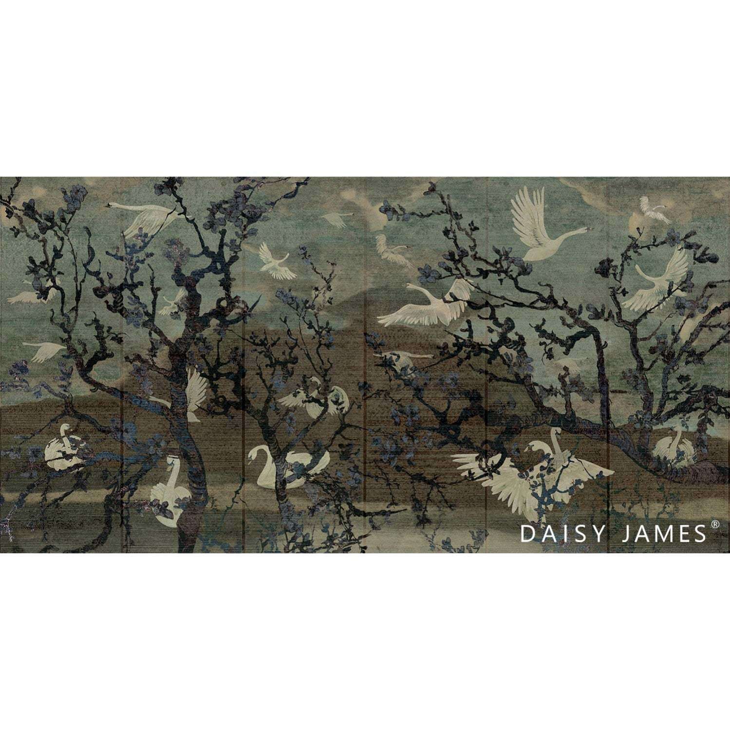 The Lake Petrol behang-behang-Daisy James-Selected Wallpapers &amp; Interiors
