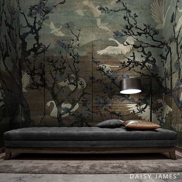The Lake Petrol behang-behang-Daisy James-Selected Wallpapers &amp; Interiors
