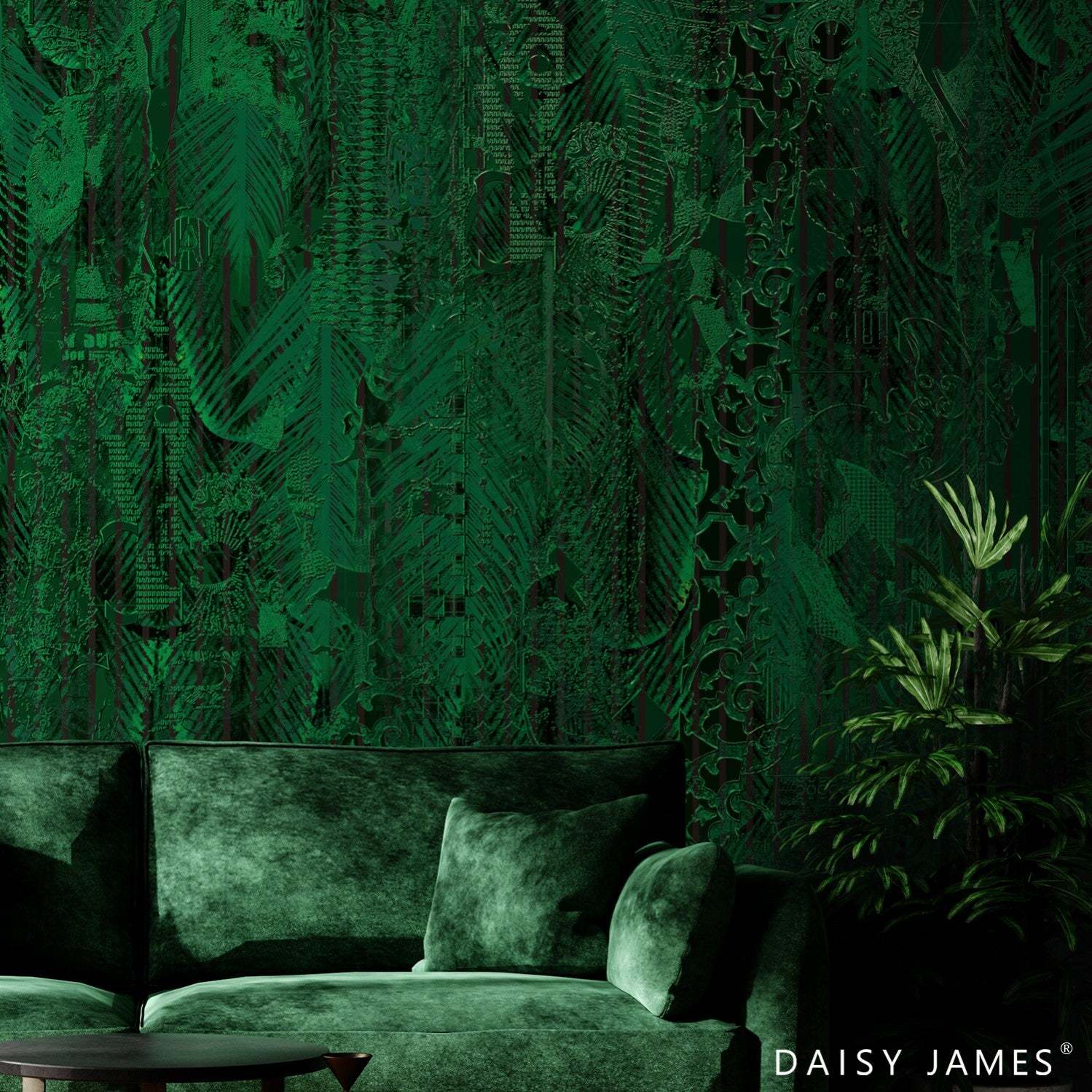 The Panache Green behang-behang-Daisy James-Selected Wallpapers &amp; Interiors