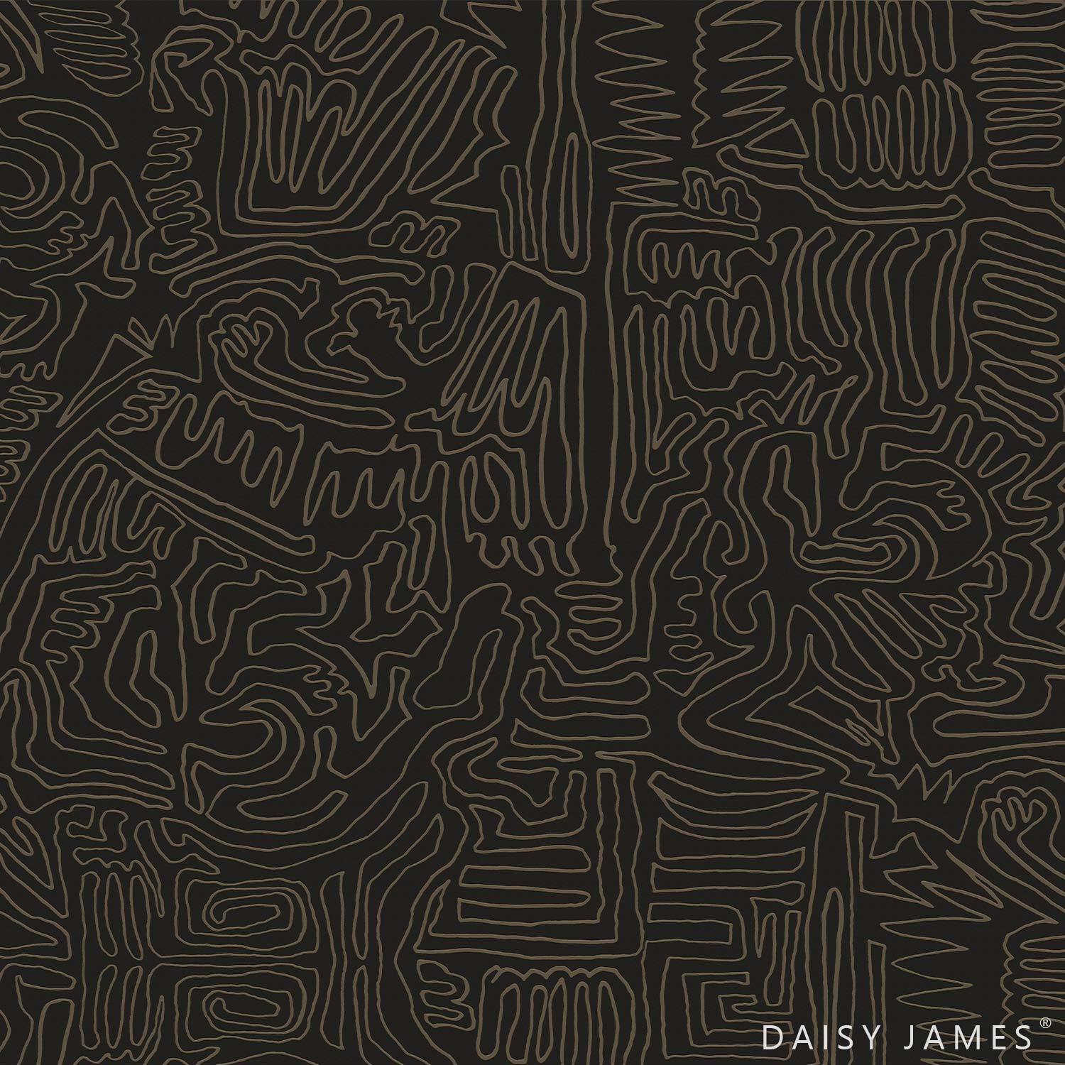 The Roam behang-Behang-Daisy James-Black-Vinyl-M2-Selected Wallpapers &amp; Interiors