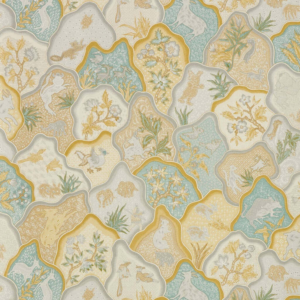 Toile des indes-behang-Tapete-Braquenie-Jaune-Rol-BP336001-Selected Wallpapers