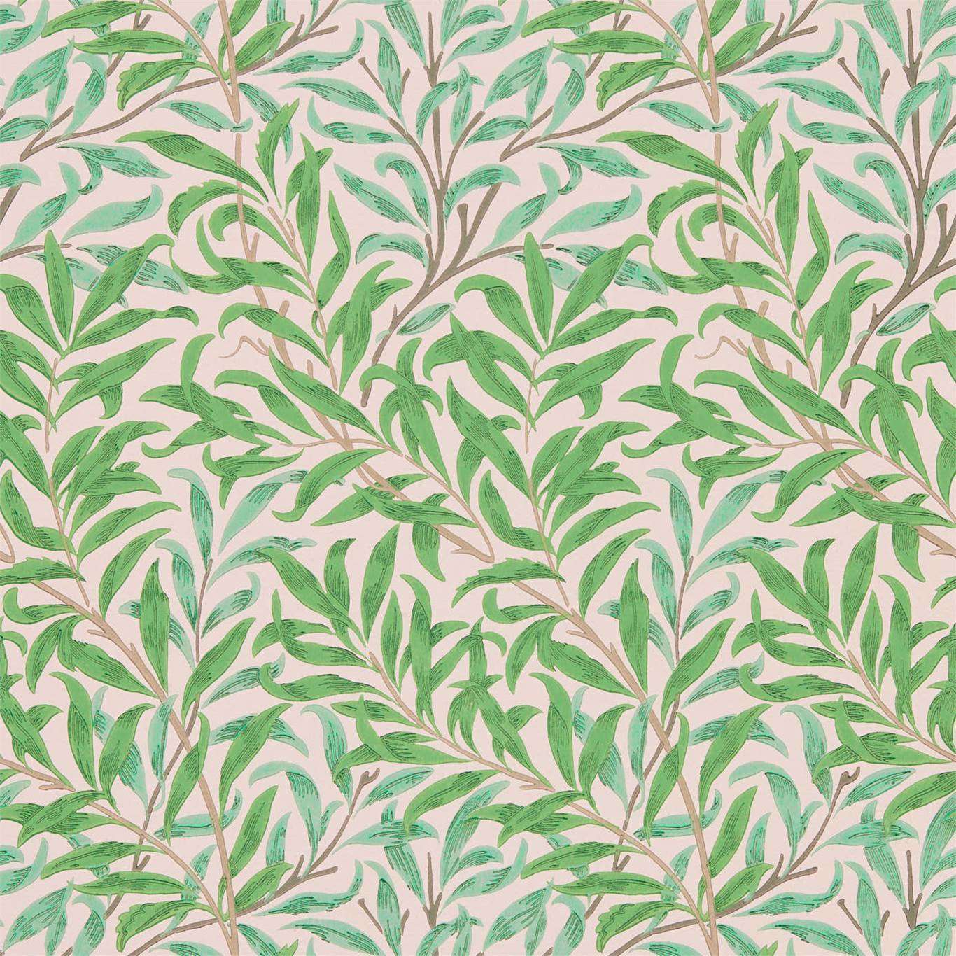 Willow Bough-behang-Tapete-Morris & Co-Pink/Leaf Green-Rol-216949-Selected Wallpapers
