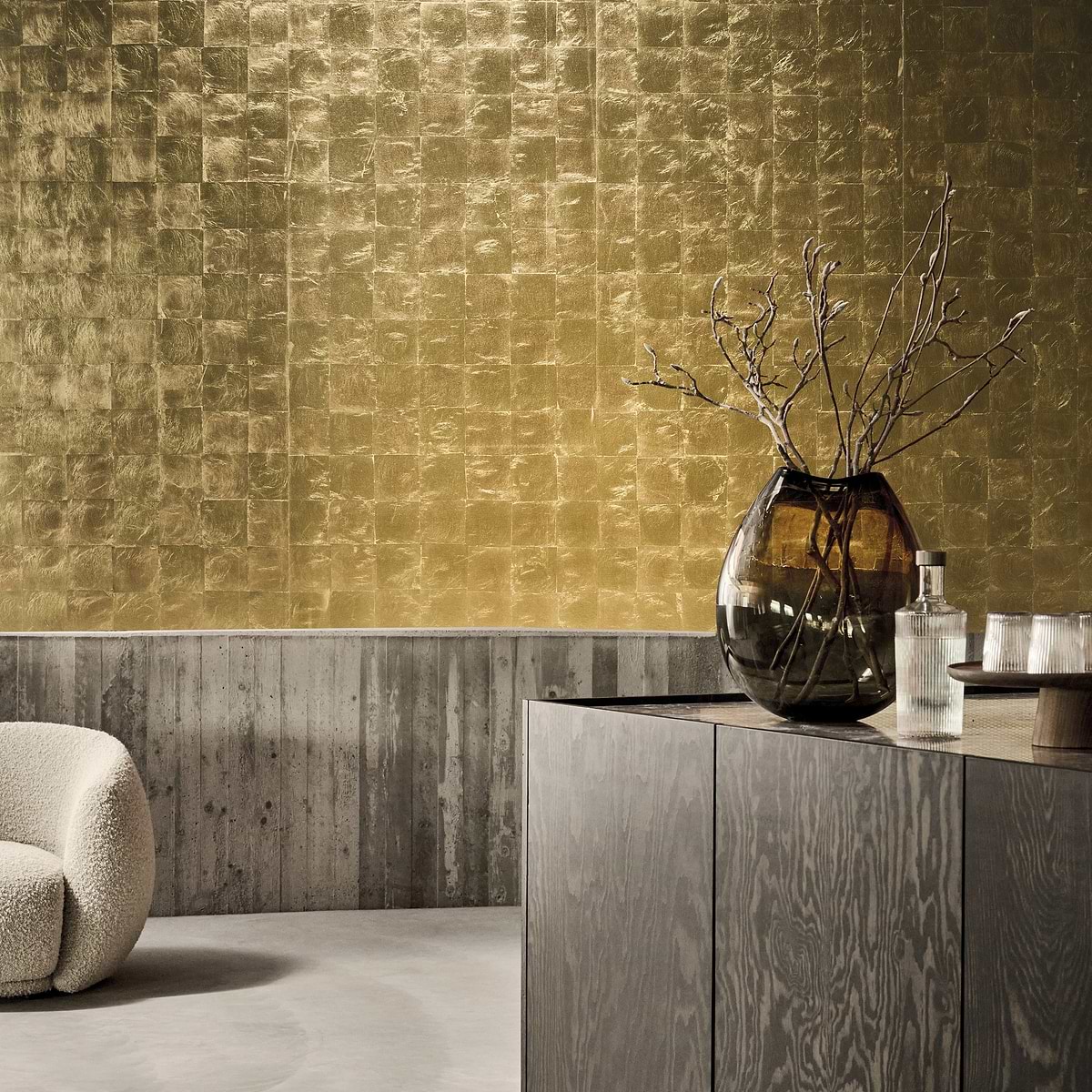 goud wallpaper, pure luxury and elegantie aan de muur