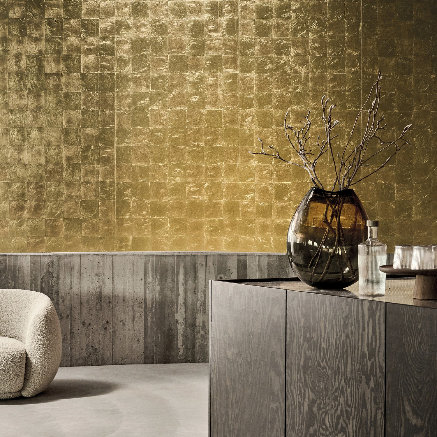 goud behang, pure luxe en elegantie aan de muur