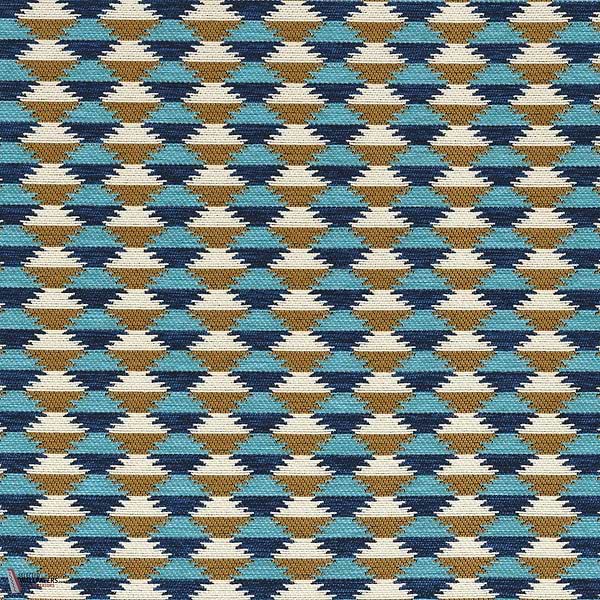 Moki stof-Casamance-Bleu orange brule-Meter (M1)-Selected Wallpapers-Interiors