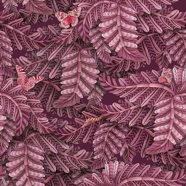 Acacia Canopy wallpaper-Cole & Son-Plum-Roll-Selected Wallpapers-Interiors