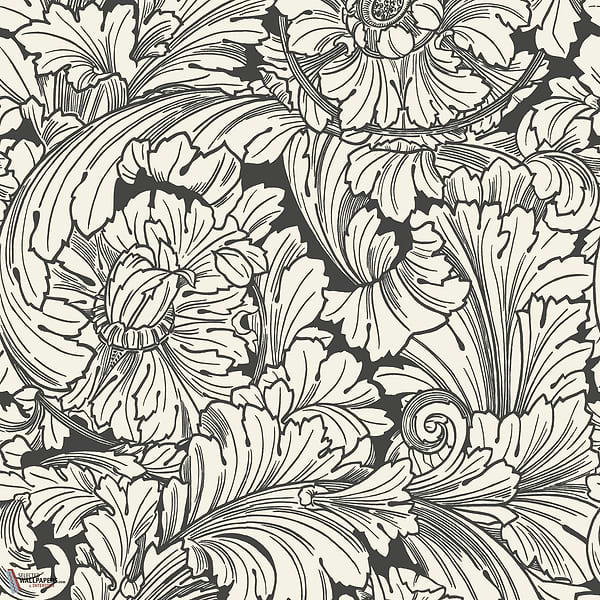 Acanthus behang-Cole & Son-Soot & Snow-Rol-Selected Wallpapers-Interiors