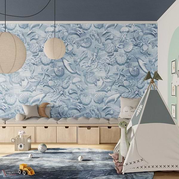 Afloat behang-Inkiostro Bianco-Selected Wallpapers-Interiors