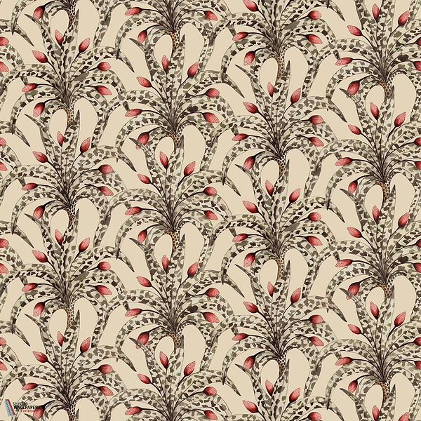 Afrika Damask behang-Cole & Son-Sandstone & Ruby-Rol-Selected Wallpapers-Interiors