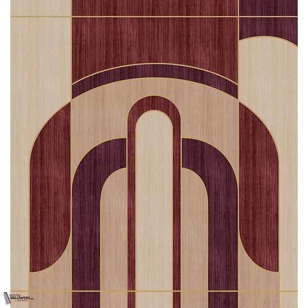 Alcoves wallpaper-Casamance-Grege/Pourpre-Set-Selected Wallpapers-Interiors