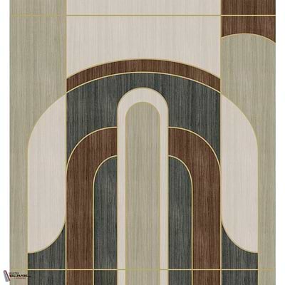 Alcoves wallpaper-Casamance-Grege/Vert de Gris-Set-Selected Wallpapers-Interiors