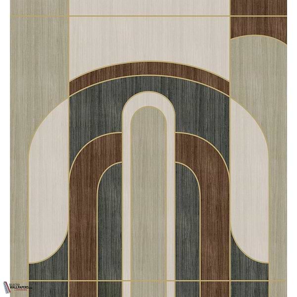 Alcoves wallpaper-Casamance-Grege/Vert de Gris-Set-Selected Wallpapers-Interiors