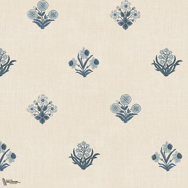 Amy wallpaper-Sandberg-Blue-Roll-Selected Wallpapers-Interiors