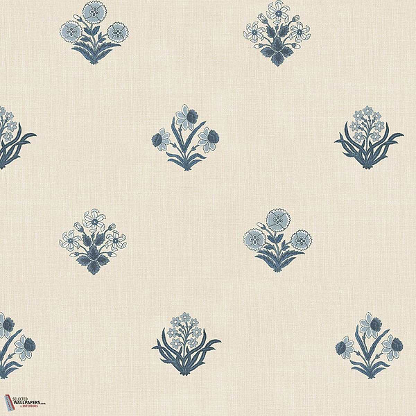 Amy wallpaper-Sandberg-Blue-Roll-Selected Wallpapers-Interiors