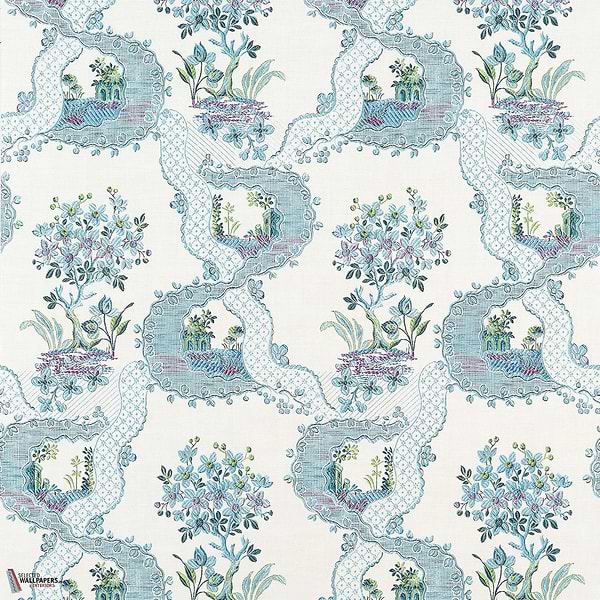 Antoinette behang-Anna French-Blue and plum-Rol-Selected Wallpapers-Interiors