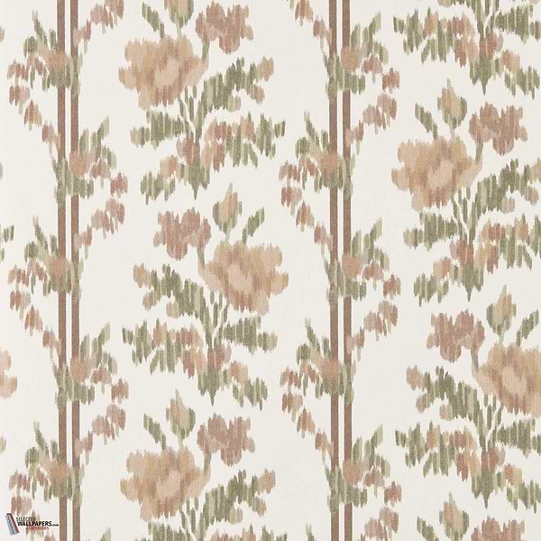Apothecary rose behang-Sanderson-Parchment & olivine-Rol-Selected Wallpapers-Interiors