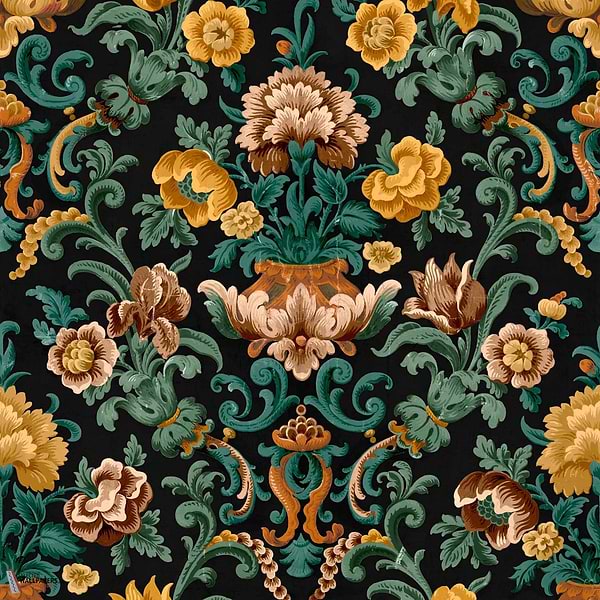 Aranjuez Damask wallpaper-Coordonné-Onyx-Non Woven-Roll-Selected Wallpapers-Interiors