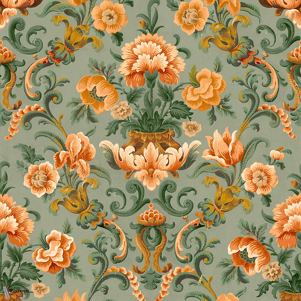 Aranjuez Damask wallpaper-Coordonné-Sage-Non Woven-Roll-Selected Wallpapers-Interiors