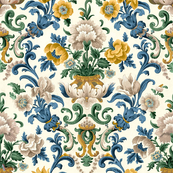 Aranjuez Damask wallpaper-Coordonné-Sapphire-Non Woven-Roll-Selected Wallpapers-Interiors