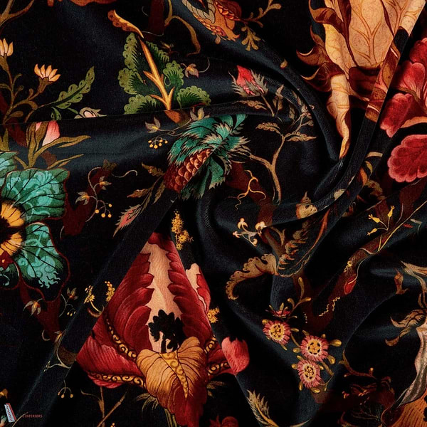 Artemis stof-House of Hackney-fabric-Black-Velours-Selected-Wallpapers-Interiors