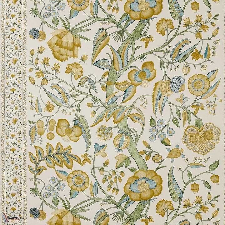 Artisan Palampore behang-Zoffany-Primrose-Meter-Selected Wallpapers-Interiors