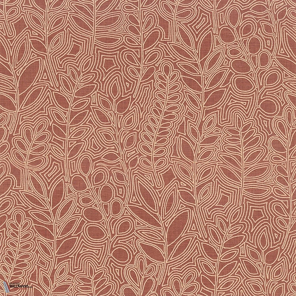Astragale behang-Casamance-wallpaper-tapete-Terracotta-Rol-Selected-Wallpapers-Interiors