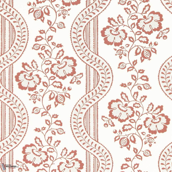 Aubrey behang-Sanderson-Fareham red-Rol-Selected Wallpapers-Interiors