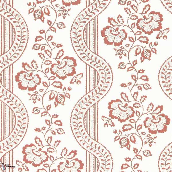Aubrey behang-Sanderson-Fareham red-Rol-Selected Wallpapers-Interiors