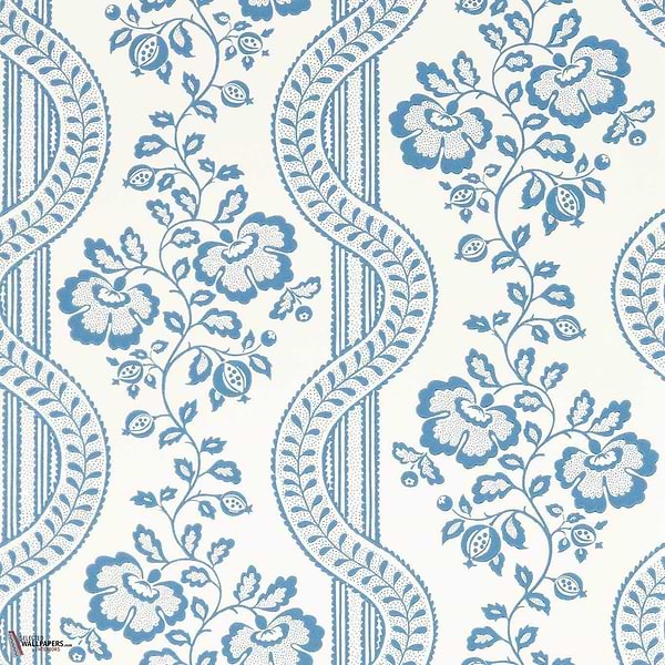 Aubrey behang-Sanderson-Pottery blue-Rol-Selected Wallpapers-Interiors