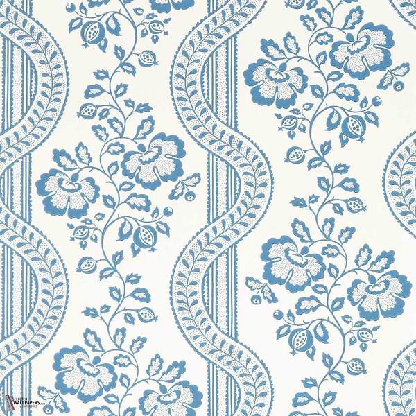 Aubrey behang-Sanderson-Pottery blue-Rol-Selected Wallpapers-Interiors