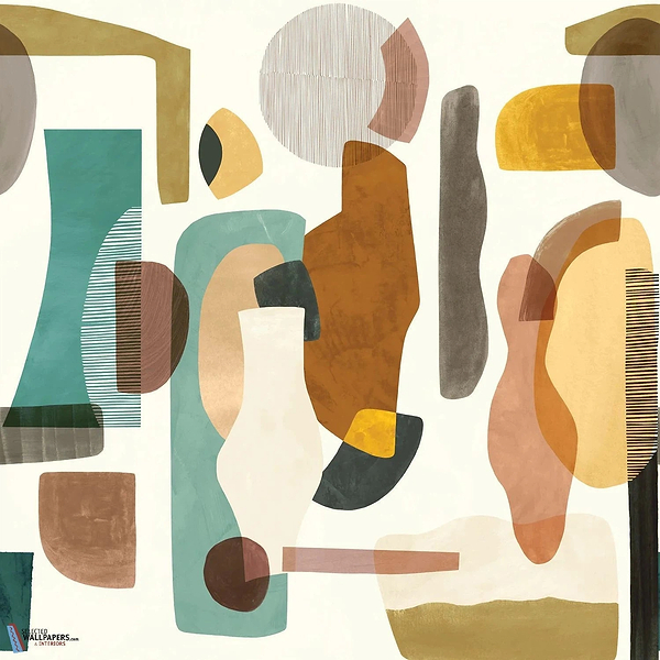 Audria-Casamance-wallpaper-behang-Tapete-wallpaper-Celadon/Ambre-Set-Selected Wallpapers