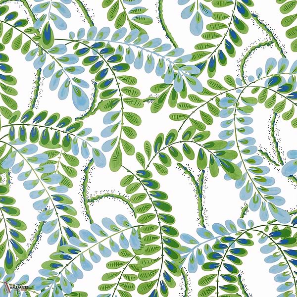 Augusta behang-Thibaut-Blue and green-Rol-Selected Wallpapers-Interiors
