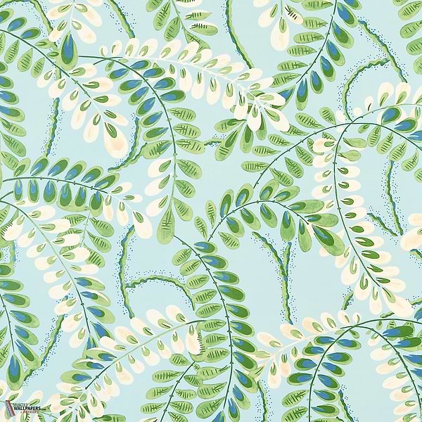 Augusta behang-Thibaut-Turquoise-Rol-Selected Wallpapers-Interiors