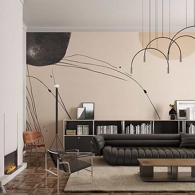 Aurelia behang-Inkiostro Bianco-Selected Wallpapers-Interiors
