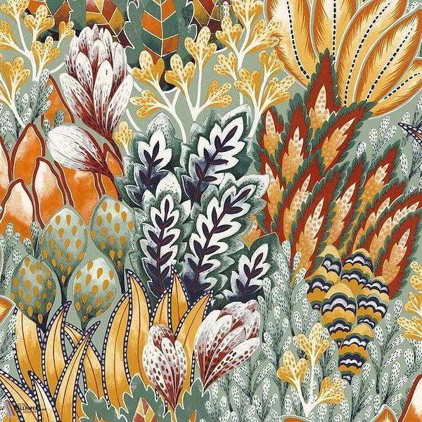 Avicennia-wallpaper-Casamance-Emeraude/Moutarde-Roll-75162652-Selected Wallpapers
