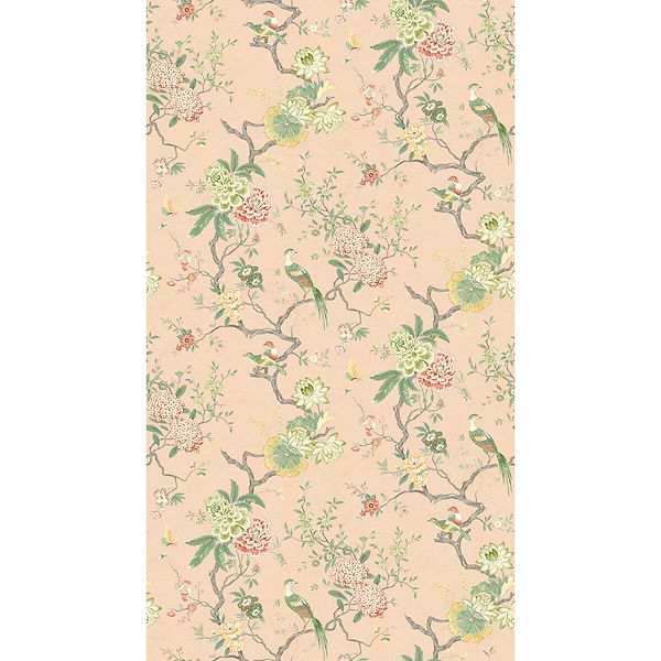 Oriental Bird behang-Behang-GP&J Baker-Blush-Rol-Selected Wallpapers &amp; Interiors