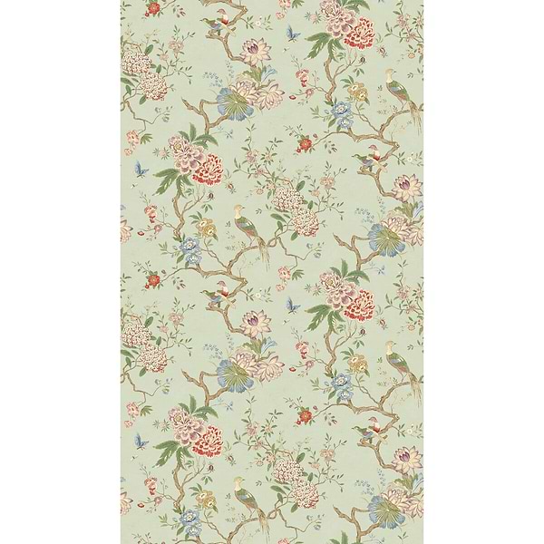 Oriental Bird behang-Behang-GP&J Baker-Eau de Nil-Rol-Selected Wallpapers &amp; Interiors
