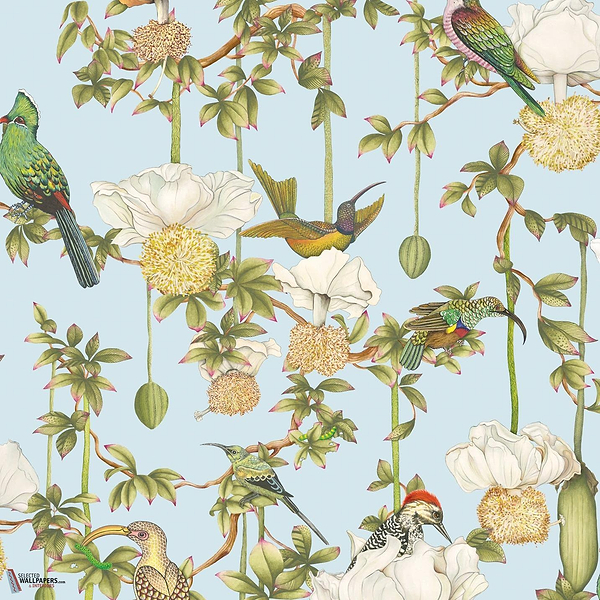 Baobab Botanica behang-Cole & Son-Sky Blue-Rol-Selected Wallpapers-Interiors