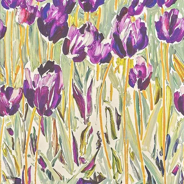 Black Tulips behang-Pierre Frey-wallpaper-tapete-Printemps-Meter (M1)-Selected-Wallpapers-Interiors