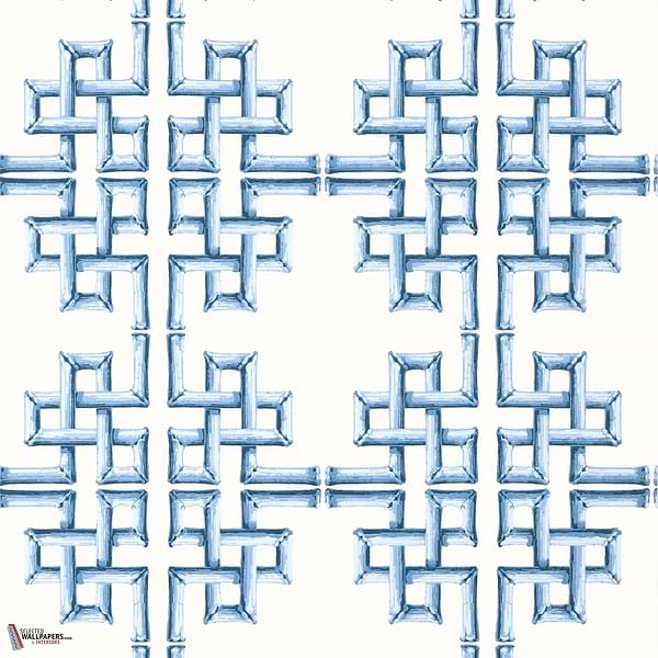 Boca Bamboo behang-Thibaut-Blue-Rol-Selected Wallpapers-Interiors