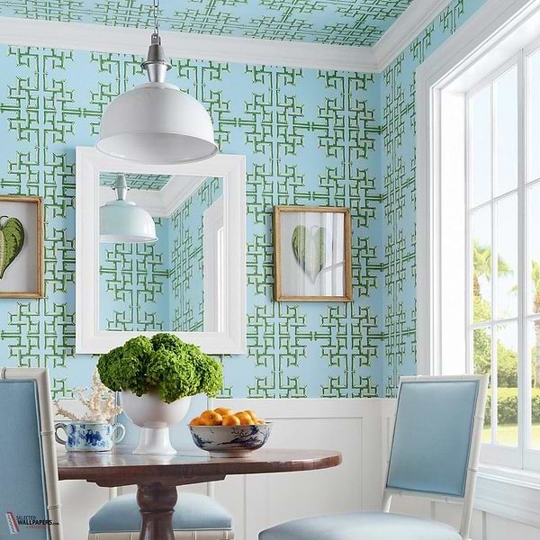 Boca Bamboo behang-Thibaut-Selected Wallpapers-Interiors