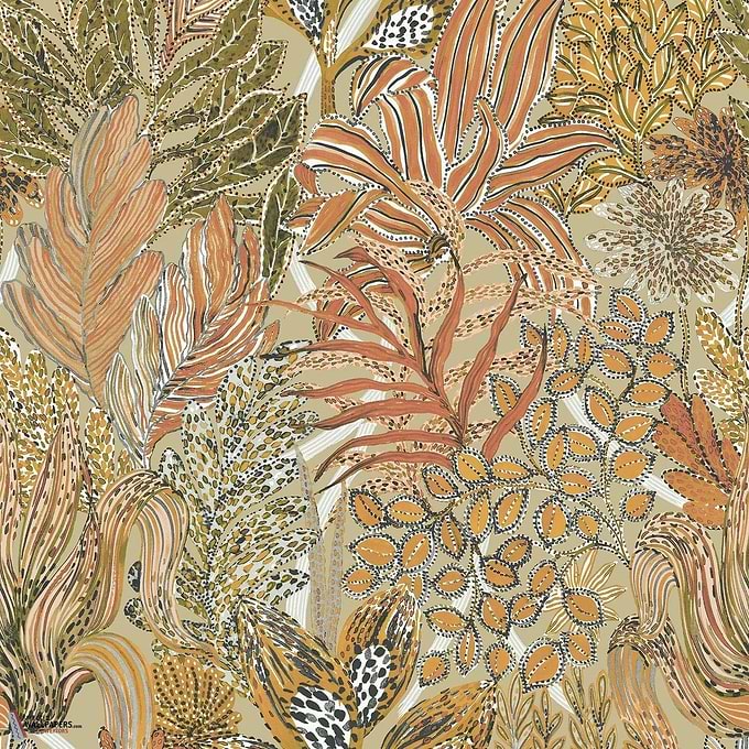 Borrommee behang-Casamance-wallpaper-tapete-Nude/Lichen-Rol-Selected-Wallpapers-Interiors