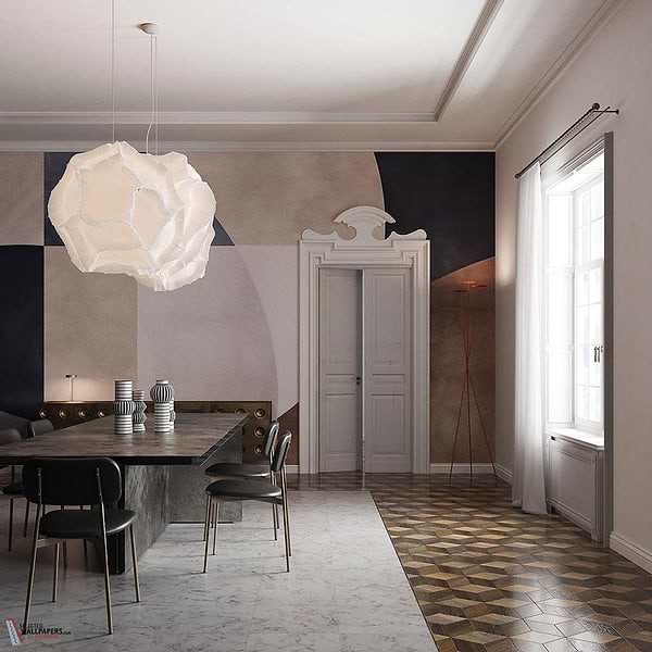 Bounce behang-Inkiostro Bianco-Selected Wallpapers-Interiors