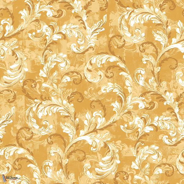 Byzantine Damask Tapete-Coordonne-Mustard-Non Woven-Rolle-Selected Wallpapers-Interiors